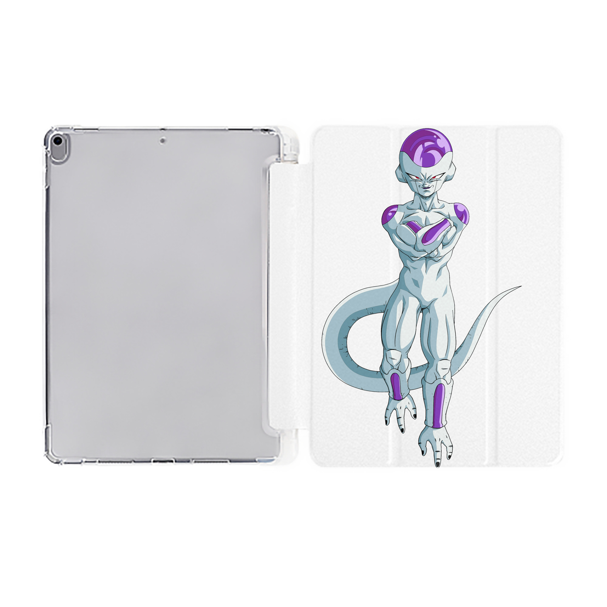 （画像用） ドラゴンボール フリーザ DRAGON BALL Frieza IPad ケース ペン収納付き 三つ折りスタンド PUレザー×シリコン 対応機種9.5/10.5/10.9インチ